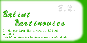 balint martinovics business card
