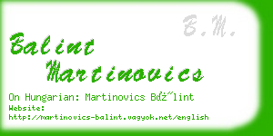 balint martinovics business card